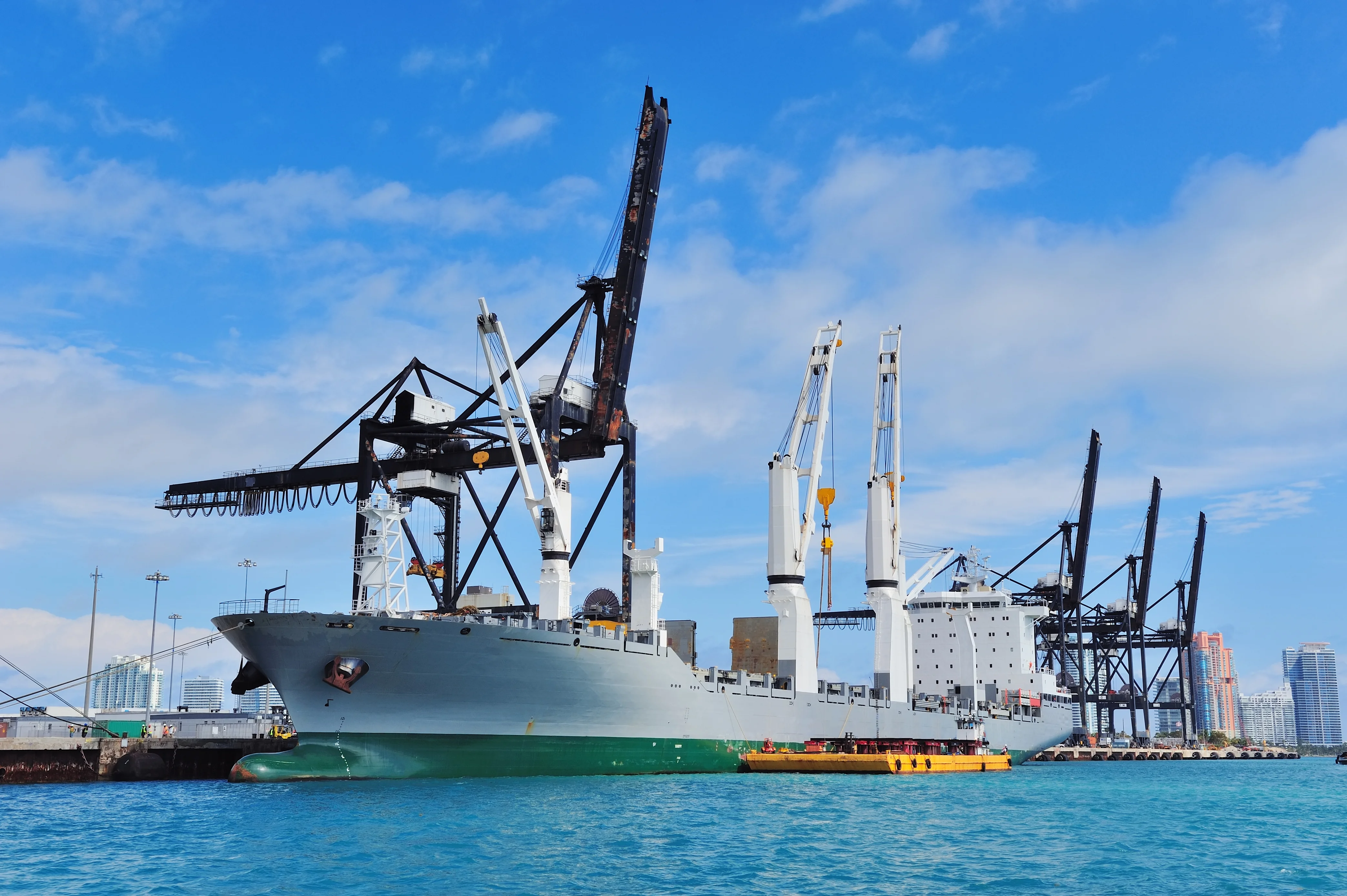 Cargo ship in harbor